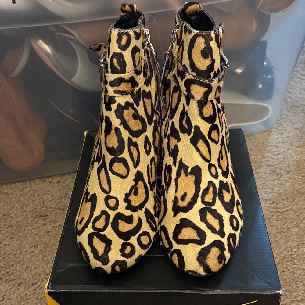 Sam Edelman Leopard Print Ankle Boots
